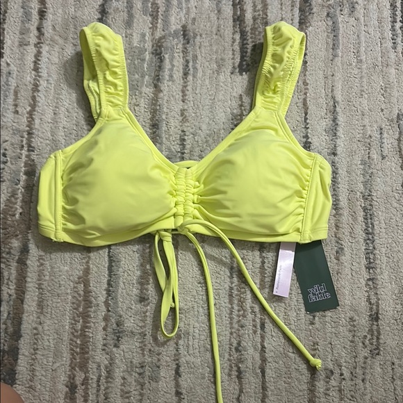 Yellow Ruched Bikini Top - Picture 1 of 3